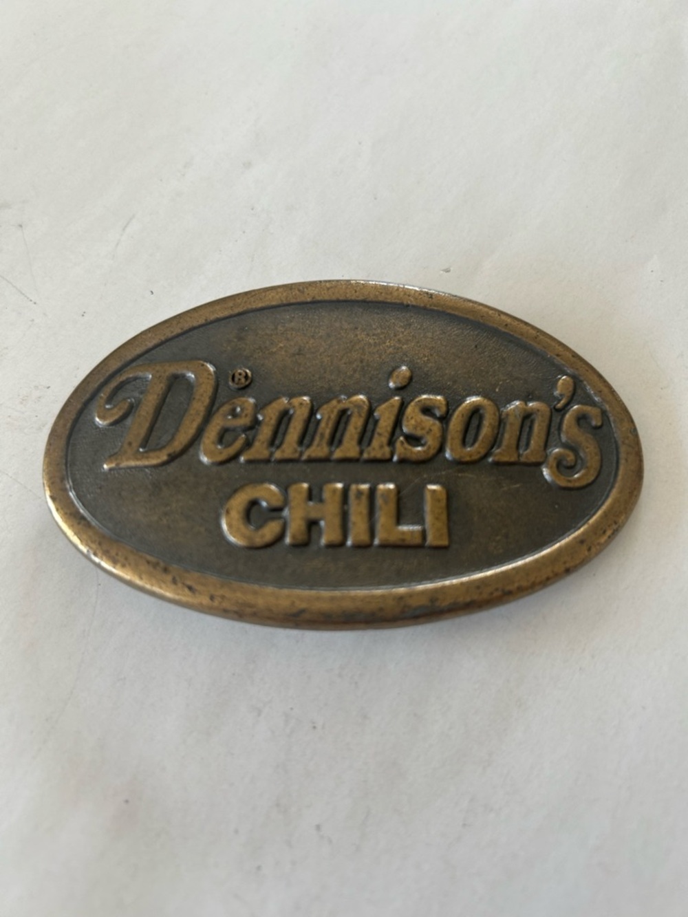 Brass Oval Belt Buckle - Brown/Gold